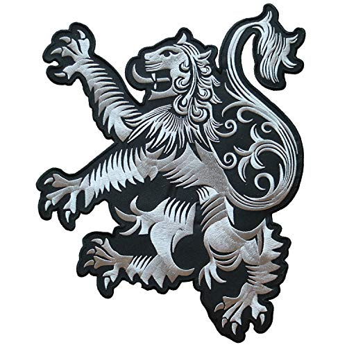 SCOTLAND LION RAMPANT SILVER METALLIC EMBROIDERED TWO PATCH SET SCOTTISH HERRITAGE by VegasBee von VEGASBEE