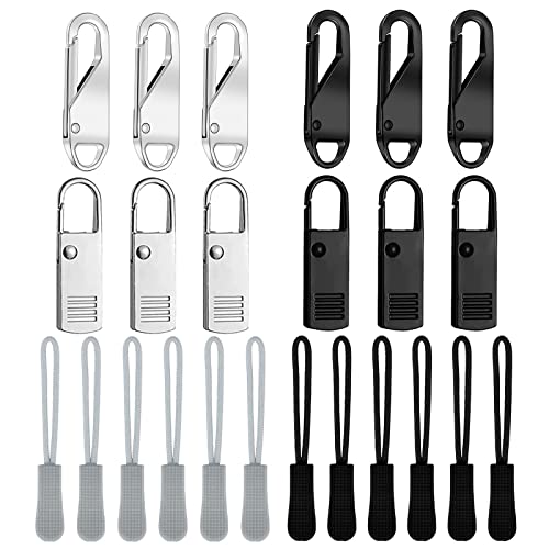 VEGCOO 24 Stück 12 Abnehmbarer Pull Tab Reißverschluss Puller Reissverschluss Zipper Pull Zubehör Reißverschluss Puller Universal Reißverschlusskopf +12 Reißverschluss Zugschnüre Reparaturtasche (A) von VEGCOO