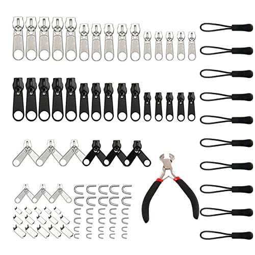 VEGCOO 95 Stück Reißverschluss Reparatur Set Zip Repair Set Reisverschlussreparaturset Zipper Zipper für Reißverschlussvon Jacken Koffern Zelten Verwendet von VEGCOO