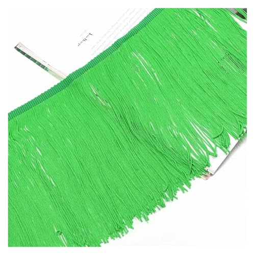 VEKRUTIKE Quasten Anhänger 1/2 Meter 20 cm Quaste Fransen for Nähen Latin Dance Kleid Spitze Trims Band Kleidung Vorhang Fransen Stoff DIY Zubehör(Green,1Meter) von VEKRUTIKE