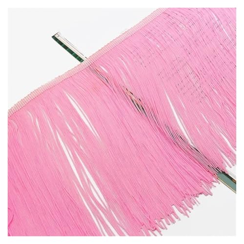 VEKRUTIKE Quasten Anhänger 1/2 Meter 20 cm Quaste Fransen for Nähen Latin Dance Kleid Spitze Trims Band Kleidung Vorhang Fransen Stoff DIY Zubehör(Pink,2Meters) von VEKRUTIKE