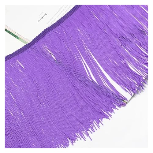 VEKRUTIKE Quasten Anhänger 1/2 Meter 20 cm Quaste Fransen for Nähen Latin Dance Kleid Spitze Trims Band Kleidung Vorhang Fransen Stoff DIY Zubehör(Purple,2Meters) von VEKRUTIKE