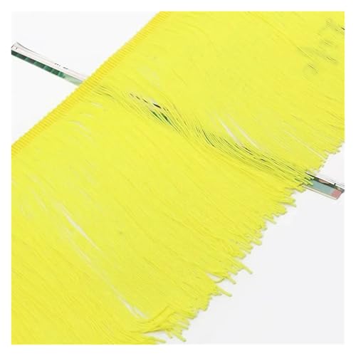 VEKRUTIKE Quasten Anhänger 1/2 Meter 20 cm Quaste Fransen for Nähen Latin Dance Kleid Spitze Trims Band Kleidung Vorhang Fransen Stoff DIY Zubehör(Yellow,2Meters) von VEKRUTIKE