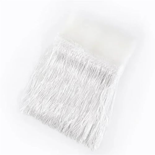 VEKRUTIKE Quasten Anhänger 1–10 Yards Meetee 18 cm Pailletten-Fransenbesatz, Quaste, glitzernde Spitzenfransen for Tanzkleidung, Kleider, dekoratives DIY-Nähzubehör(18Transparent,10Yards) von VEKRUTIKE