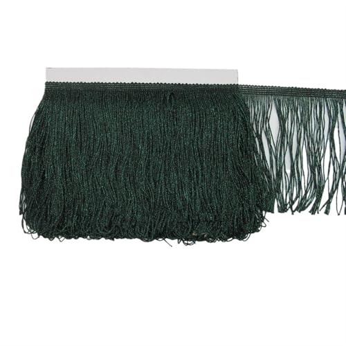 VEKRUTIKE Quasten Anhänger 1 Yard15CM Lange Polyester Fransen Trim Quaste Band Spitze Zubehör Nähen Latin Kleid Kleidungsstück Vorhang DIY Zubehör(Green) von VEKRUTIKE