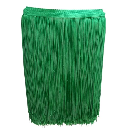 VEKRUTIKE Quasten Anhänger 30 cm Langer Polyester-Quasten-Spitzenfransenbesatz for Nähen von lateinamerikanischem Kleid, Bekleidungszubehör, Band(Green,5yards) von VEKRUTIKE