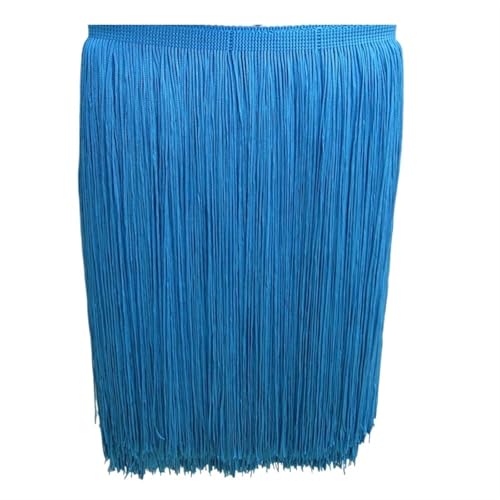 VEKRUTIKE Quasten Anhänger 30 cm Langer Polyester-Quasten-Spitzenfransenbesatz for Nähen von lateinamerikanischem Kleid, Bekleidungszubehör, Band(Lake Blue,10yards) von VEKRUTIKE