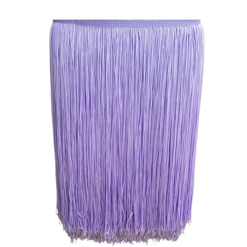 VEKRUTIKE Quasten Anhänger 30 cm Langer Polyester-Quasten-Spitzenfransenbesatz for Nähen von lateinamerikanischem Kleid, Bekleidungszubehör, Band(Light Purple,10yards) von VEKRUTIKE