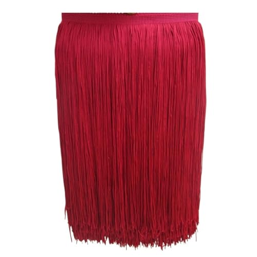 VEKRUTIKE Quasten Anhänger 30 cm Langer Polyester-Quasten-Spitzenfransenbesatz for Nähen von lateinamerikanischem Kleid, Bekleidungszubehör, Band(Wine red,10yards) von VEKRUTIKE