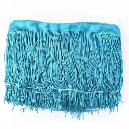 VEKRUTIKE Quasten Anhänger 5/10M 20cm Quaste Fringe Trim Spitze Band Lange Fransen for Nähen Vorhang Latin Kleid Trimmen Quasten DIY Zubehör(Color-17,20cm-10Meters) von VEKRUTIKE