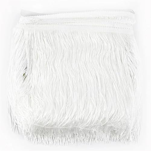 VEKRUTIKE Quasten Anhänger 5/10M 20cm Quaste Fringe Trim Spitze Band Lange Fransen for Nähen Vorhang Latin Kleid Trimmen Quasten DIY Zubehör(Color-18,20cm-5Meters) von VEKRUTIKE