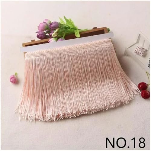 VEKRUTIKE Quasten Anhänger 5/10M 20cm Quaste Fringe Trim Spitze Band Lange Fransen for Nähen Vorhang Latin Kleid Trimmen Quasten DIY Zubehör(Color-20,20cm-10Meters) von VEKRUTIKE