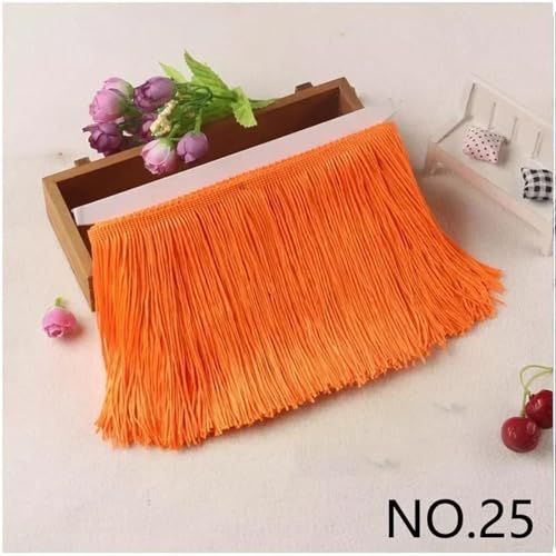 VEKRUTIKE Quasten Anhänger 5/10M 20cm Quaste Fringe Trim Spitze Band Lange Fransen for Nähen Vorhang Latin Kleid Trimmen Quasten DIY Zubehör(Color-5,20cm-10Meters) von VEKRUTIKE