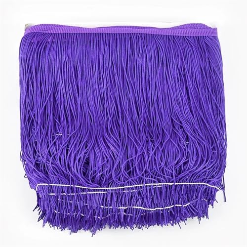 VEKRUTIKE Quasten Anhänger 5/10M 20cm Quaste Fringe Trim Spitze Band Lange Fransen for Nähen Vorhang Latin Kleid Trimmen Quasten DIY Zubehör(No.39,20cm-5Meters) von VEKRUTIKE