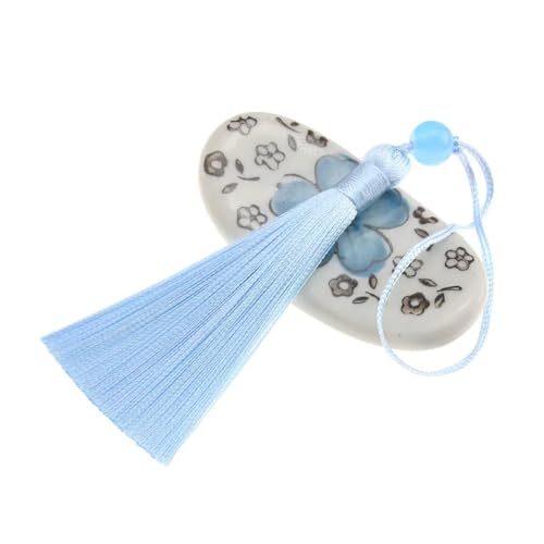 VEKRUTIKE Quasten Anhänger 5Pcs 7cm Mit Perlen Quaste Nähen Vorhänge Zubehör DIY Schlüsselbund Handy Straps Anhänger Fransen for Handwerk Schmuck Machen(Light Blue,70mm 20PCS) von VEKRUTIKE