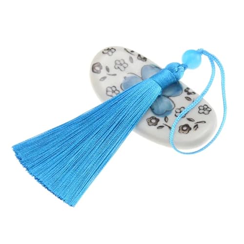 VEKRUTIKE Quasten Anhänger 5Pcs 7cm Mit Perlen Quaste Nähen Vorhänge Zubehör DIY Schlüsselbund Handy Straps Anhänger Fransen for Handwerk Schmuck Machen(Sky Blue,70mm 15PCS) von VEKRUTIKE