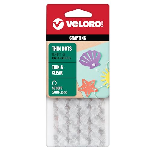 VELCRO Brand - Dünne, transparente Verschlüsse | Allzweck/flaches Profil | perfekt für Zuhause oder Büro | 0,95 cm Kreise, 56 Stück – transparent von VELCRO Brand