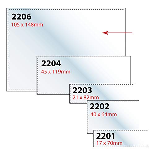 VELOFLEX 2202000 Beschriftungsfenster selbstklebend, 40 x 64 mm, PP-Folie, inkl. Kartoneinlagen, 10 Stück von VELOFLEX