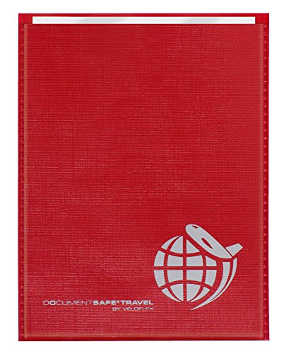 VELOFLEX 3257800 - Document Safe Hülle, Reisepasshülle, Schutzhülle, RFID/NFC-Schutz, 100 x 128 mm, rot, 1 Stück von VELOFLEX