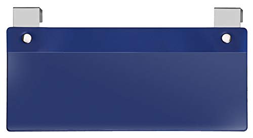 VELOFLEX 3871000 - Etikettenhalter mit Metallhaken, für Kleinladungsträger, Hart-PVC-Folie, blau, 10 Stück von VELOFLEX