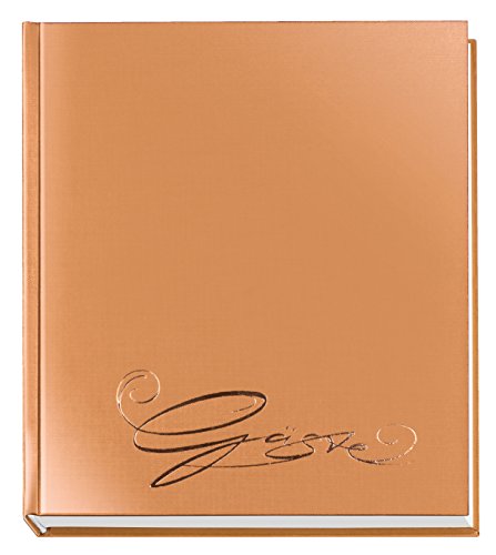 VELOFLEX 5420061 - Gäste-Buch Classic mit Prägung Gäste, 144 Seiten weißes blanko Papier, 205 x 240 mm, bronze, 1 Stück von VELOFLEX