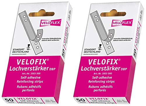 Veloflex 2003000, Velofix Loch-Verstärker (DBP) 105 x 15 mm, selbstklebend, 50 Stück. von VELOFLEX