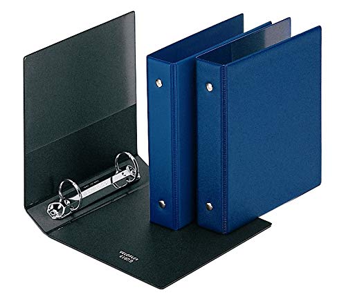 Veloflex 4167000 Karteikartenordner A6, Ringbuch, Ordner, mit Innentasche, PVC, sortiert (blau oder schwarz) von VELOFLEX