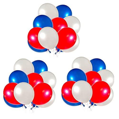 VENOAL 180 Stück rote, weiße und blaue Luftballons, 30,5 cm, Latex-Party-Luftballons, perfekte Party-Geburtstagsdekoration für alle Anlässe von VENOAL
