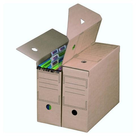 VEPATIM 10 Archiv-Ablagebox für Hängemappen 328x115x239mm wiederverschließbar braun von VEPATIM