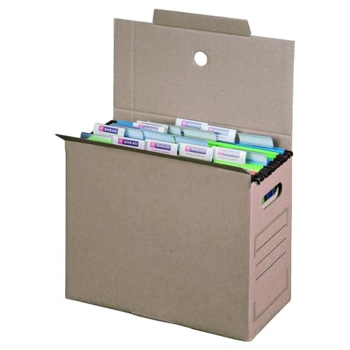 VEPATIM 10 Archiv-Transportbox für Hängemappen 327x158x279mm wiederverschließbar braun von VEPATIM