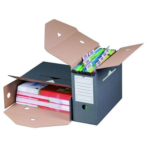 VEPATIM 10 Archivbox für Hängemappen 330x120x265mm wiederverschließbar anthrazit von VEPATIM