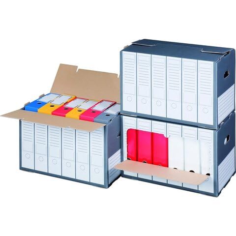 VEPATIM 10 Archivbox für Ordner mit Frontklappe 498x295x322mm wiederverschließbar anthrazit von VEPATIM