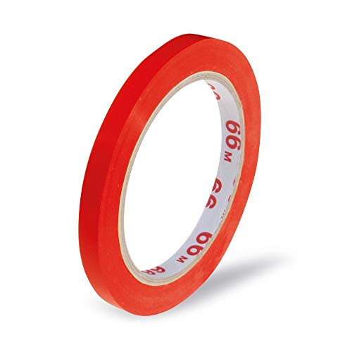 VEPATIM 16 Klebeband Markierungsband Beutelverschluss PVC 66m x 9mm rot von VEPATIM