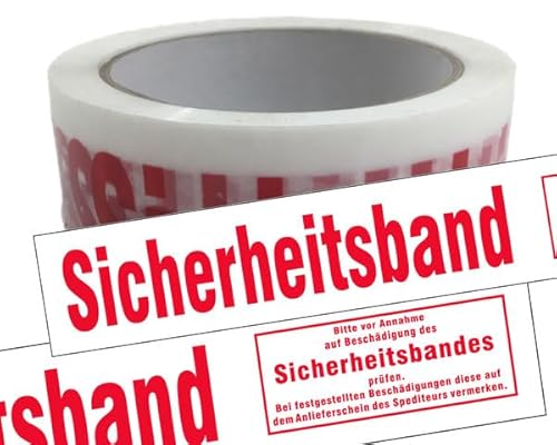 VEPATIM 2 Packband Klebeband 50mmx66m low noise weiß-transparent mit Aufdruck SICHERHEITSBAND von VEPATIM