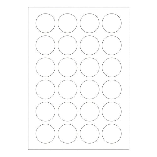 VEPATIM 2400 Etiketten Labels selbstklebend weiß rund Durchmesser: 40mm auf DIN A4 von VEPATIM