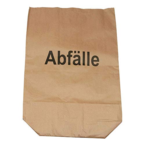 VEPATIM 25 Papier Müllsäcke 70 L Druck Abfälle 55 x 85 + 20 cm 2-lagig braun von VEPATIM