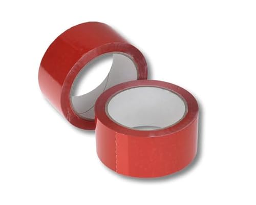 VEPATIM 36 Rollen Klebeband Packband PP Acrylatkleber geräuscharm 50mm/66m rot von VEPATIM