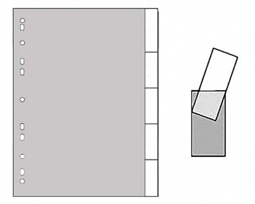 VEPATIM 5 Ordnerregister A4 Blanko 5 Registerblätter zum Selbstbeschriften grau 5tlg. von VEPATIM