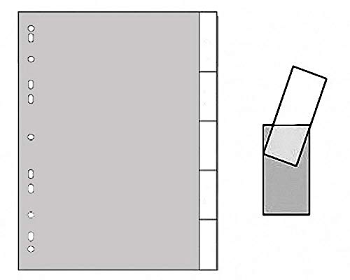 VEPATIM 5 Ordnerregister A4 Blanko 5 Registerblätter zum Selbstbeschriften grau 5tlg. von VEPATIM