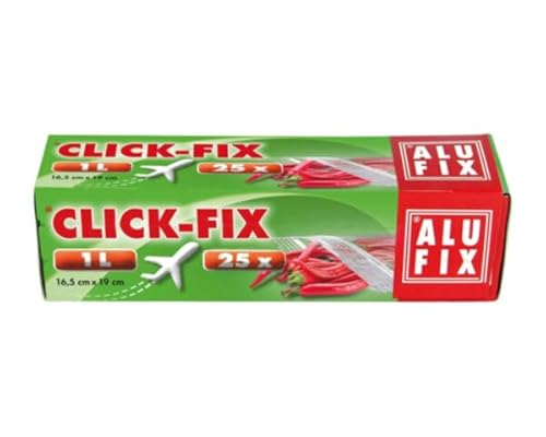 VEPATIM 50 Click-Fix 1 Liter Flugbeutel Haushaltsbeutel 16,5 x 19 cm mit Doppel-Druckverschluss von VEPATIM