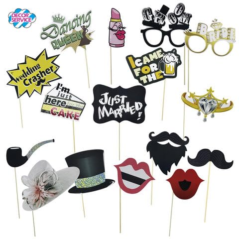 VEPATIM Party Props Fotobox Requisiten Accessoires Set Hochzeit 16-teiliges Set von VEPATIM