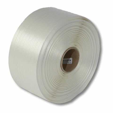 VEPATIM Textilumreifungsband weiss Polyester 13 mm Breite 1100 meter auf Rolle von VEPATIM