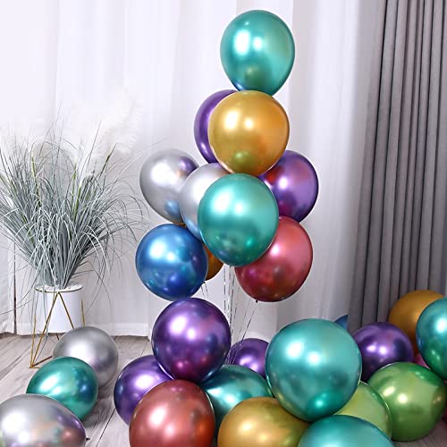 Happy Birthday Ballon 10 stücke 5/10 / 12 zoll glossy metall perle latex latex ballons dicke chrom metallische farben helium luft bälle geburtstag party dekor Luftballons(Blue and purple,10inch) von VERSLEH