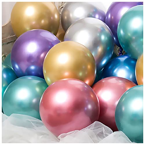 Happy Birthday Ballon 20 stücke metallic gold silber grün lila lila ballon hochzeit Alles Gute zum Geburtstag Latex Ballons Metall Chrom Ballon Luft Helium Baloon Luftballons(Mixed color,12inch 20pcs) von VERSLEH