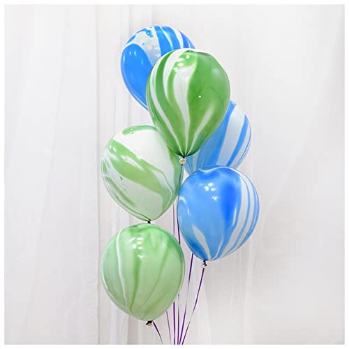 VERSLEH Happy Birthday Ballon 10 20 30 stücke Blau Rosa Achat Marmor Ballons Bunte Wolke Latex Luftballon for Dusche Geburtstag Party Dekoration Lieferungen Luftballons(Mix 6) von VERSLEH