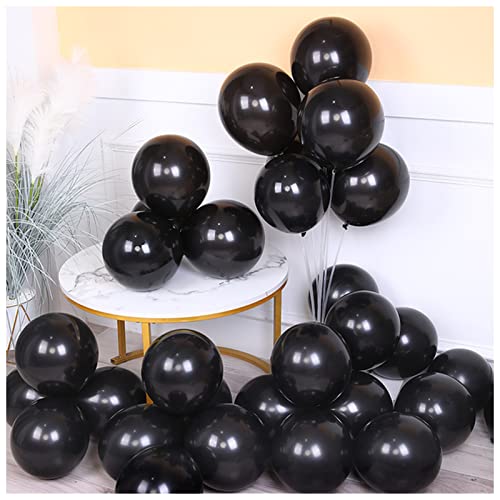 VERSLEH Happy Birthday Ballon 10 stücke 5/10 / 12 Zoll Glossy Metall Perle Latex Latex Ballons Dicke Chrom metallische Farben Helium Luft bälle Geburtstag Party dekor Luftballons(Black,5inch) von VERSLEH