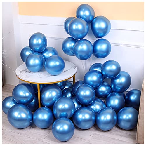 VERSLEH Happy Birthday Ballon 10 stücke 5/10 / 12 Zoll Glossy Metall Perle Latex Latex Ballons Dicke Chrom metallische Farben Helium Luft bälle Geburtstag Party dekor Luftballons(Blue,10inch) von VERSLEH