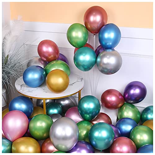 VERSLEH Happy Birthday Ballon 10 stücke 5/10 / 12 Zoll Glossy Metall Perle Latex Latex Ballons Dicke Chrom metallische Farben Helium Luft bälle Geburtstag Party dekor Luftballons(Mixed Random,12inch) von VERSLEH