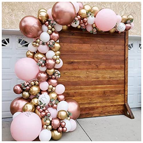 VERSLEH Happy Birthday Ballon 101 stücke Chrom Rose Gold Ballons Girlande Bogen Kit Rosa Weiß Ballon zur Dusche Hochzeit Geburtstag Christma Party Decor Luftballons von VERSLEH