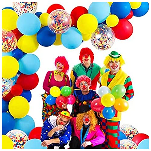 VERSLEH Happy Birthday Ballon 104 Teile/los Zirkusballone Girlande Rot Gelb Blauer Konfetti Ballon Arch for Karneval Dusche Hochzeit Geburtstag Party Dekor Luftballons von VERSLEH